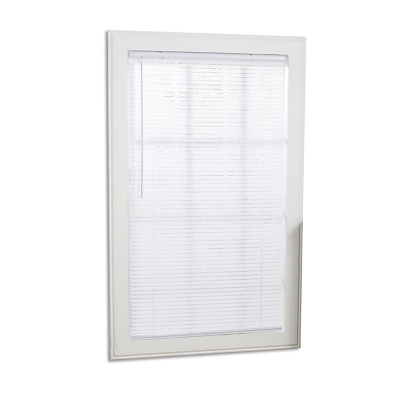 Project Source Light Filtering 1-in Slat Width 35in x 72-in Cordless White Vinyl Light filtering