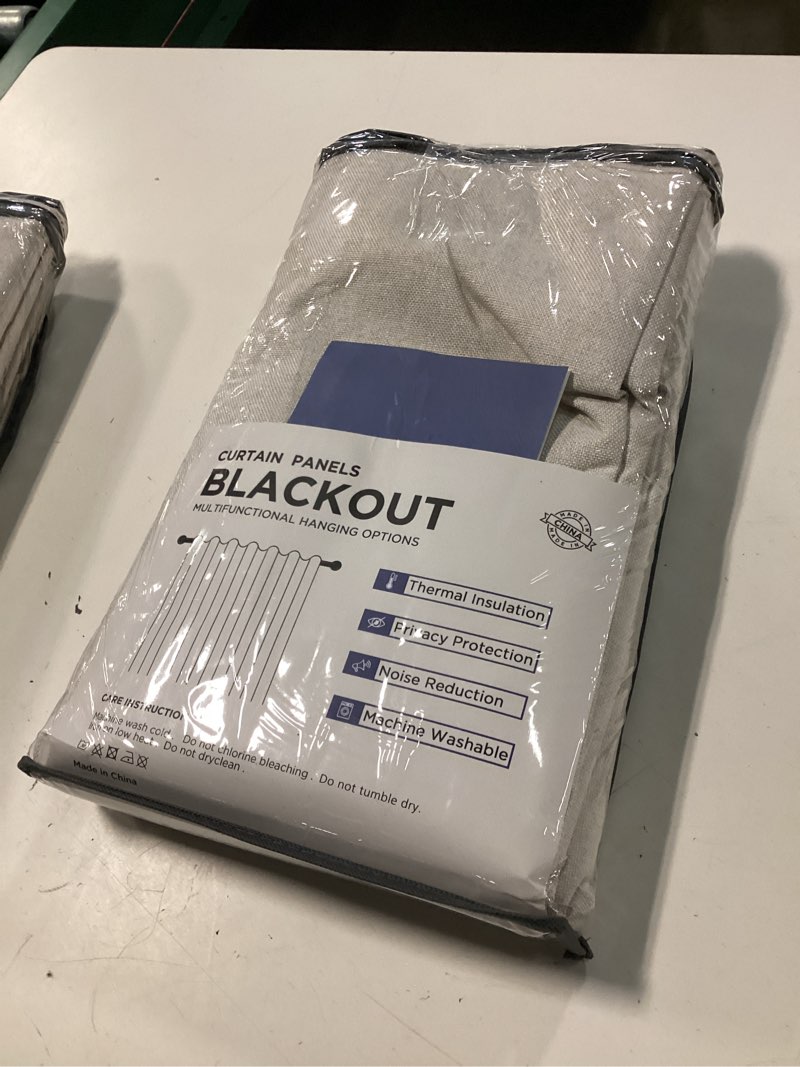Condition photo showing New/Like New for 100% blackout shield linen blackout curtains for bedroom 90 inches long, back tab/rod pocket living room drapes, thermal insulated blackout curtains 2 panels set, 50" w x 90" l,cream cream 50"w x 90"l (pack of 2)
