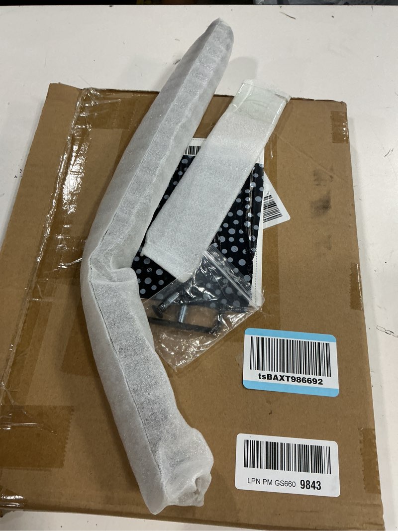 Condition photo showing New/Like New for munzong hand rails for outdoor steps, 16 inch black stair railing indoor 1-3 steps grab bars for elderly rail hand for wall staircase garage porch entry interior exterior 1 pack black - 16 inch