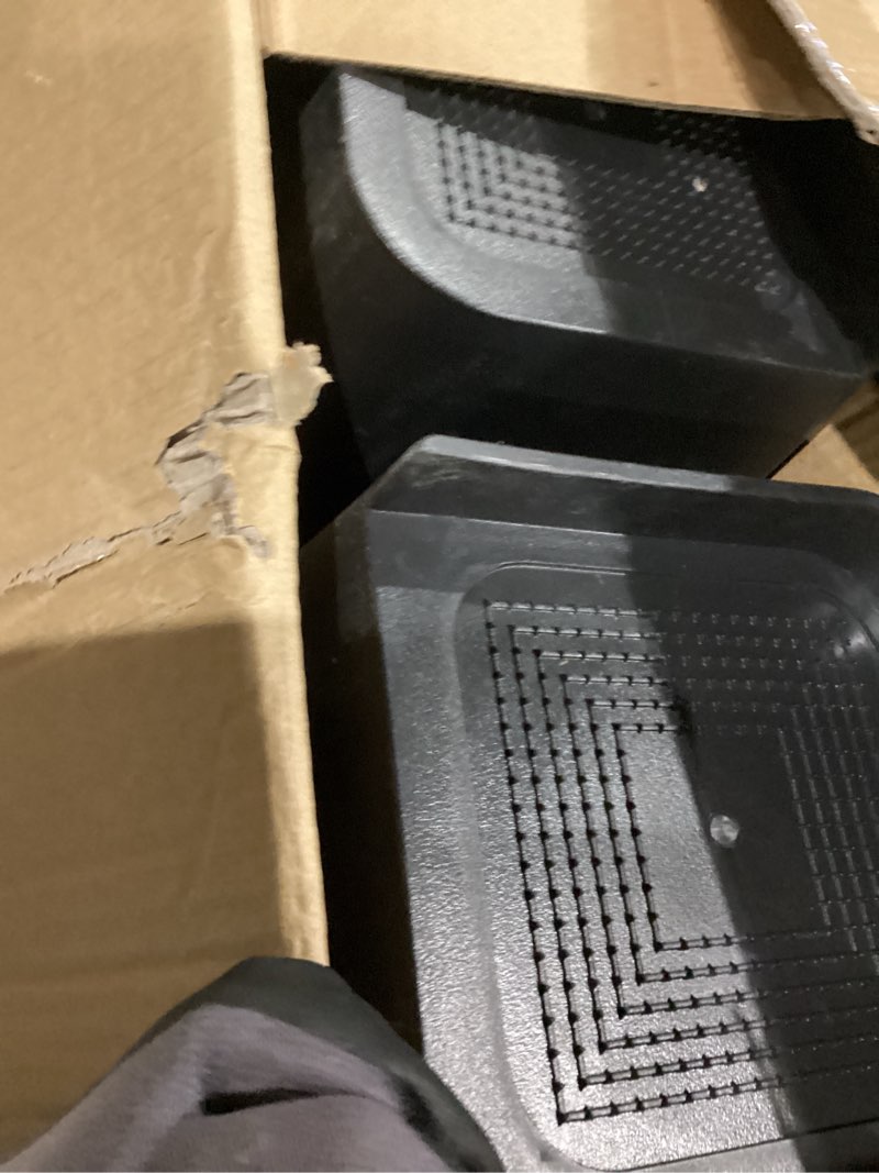 Condition photo showing As Is for Bed Risers 2 inch, 3 inch, 4 inch, 6 inch or 8 inch Heavy Duty Furniture Risers, Up to 6000 Lbs L Shaped Design Bed Lifts Blocks for Couch Desk Sofa Table (Black, 8 Inch 8 Pack) 8 Inch Black 8 Pack