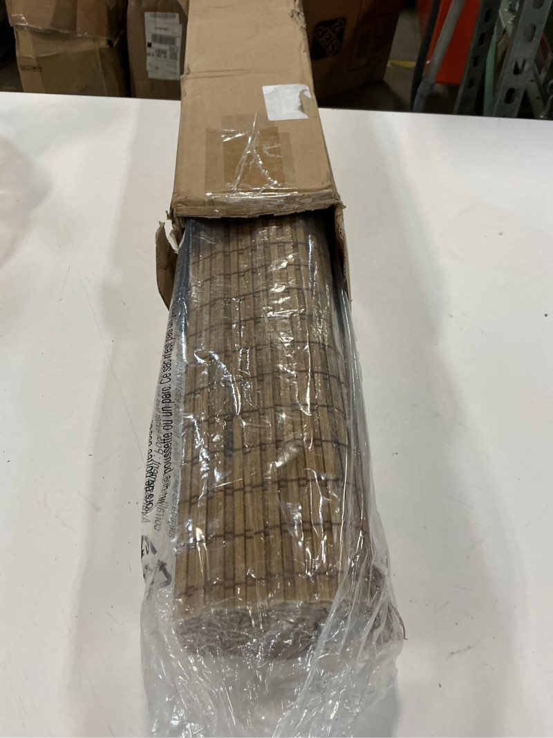 Condition photo showing Good Condition for lazblinds no tools no drill cordless bamboo roman shades, light filtering window treatment, roll up bamboo blinds for windows 39'' w x 64'' h, eastfield teak light filtering-eastfield teak 39" w × 64" h