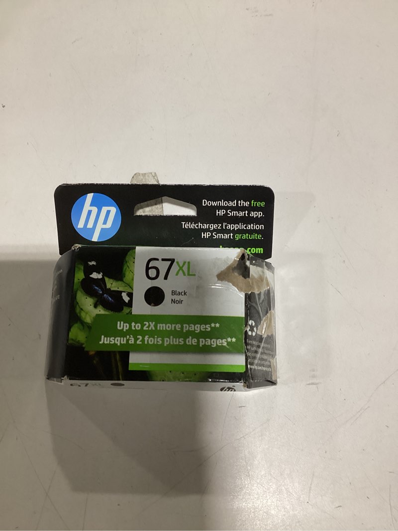 Condition photo showing As Is for HP 67XL Black High-Yield Ink Cartridge | Works with DeskJet 1255, 2700, 4100, Envy 6000, 6400 Series