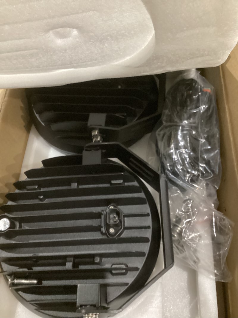 Condition photo showing As Is for biglion.x 9 inch round led offroad lights pair 320w amber driving lights super bright 48800lm spot lights waterproof ip68 12v 24v for pickup trucks suv utv 4wd