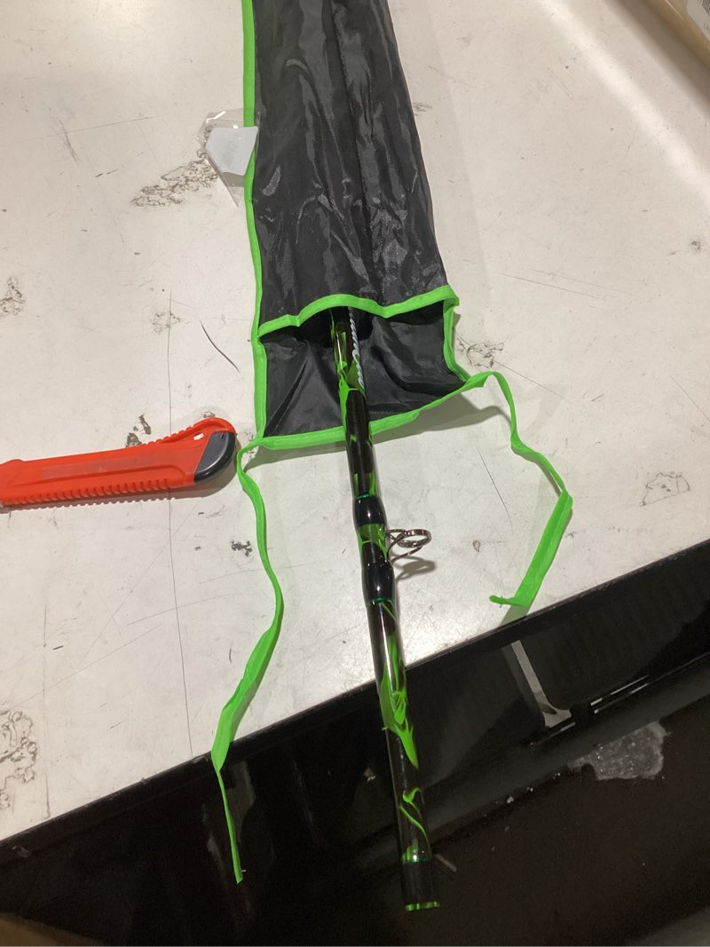 Condition photo showing As Is for sougayilang 7' catfish rod and reel combo, medium heavy 2-piece carbon fiber casting rod with solid carbon tip, trolling reel for freshwater and saltwater, big game fish casting 7ft-casting-ldt30-right