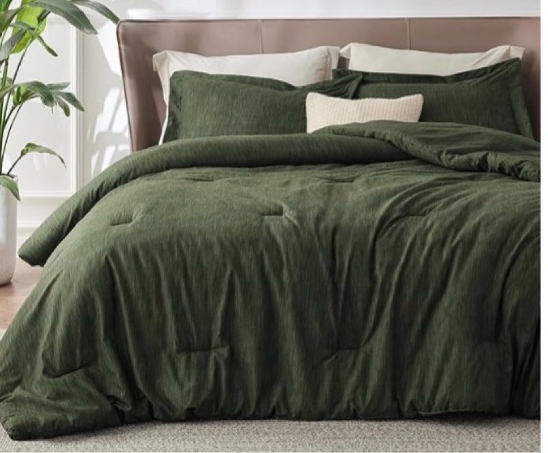 bedsure king size comforter set - dark green soft bedding for all seasons, cationic dyed bed set, 3 pieces, 1 king size comforter (104"x90") and 2 pillow shams (20"x36"+2")