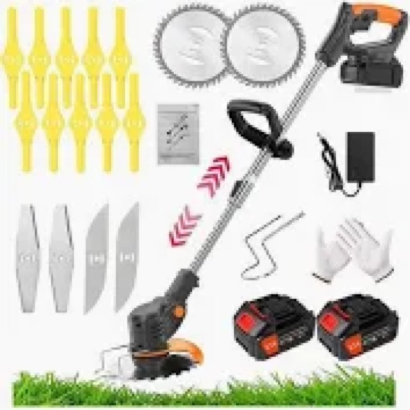 Cordless Lawn Mower with Battery and Charger,21V Lawn Trimmer Grass