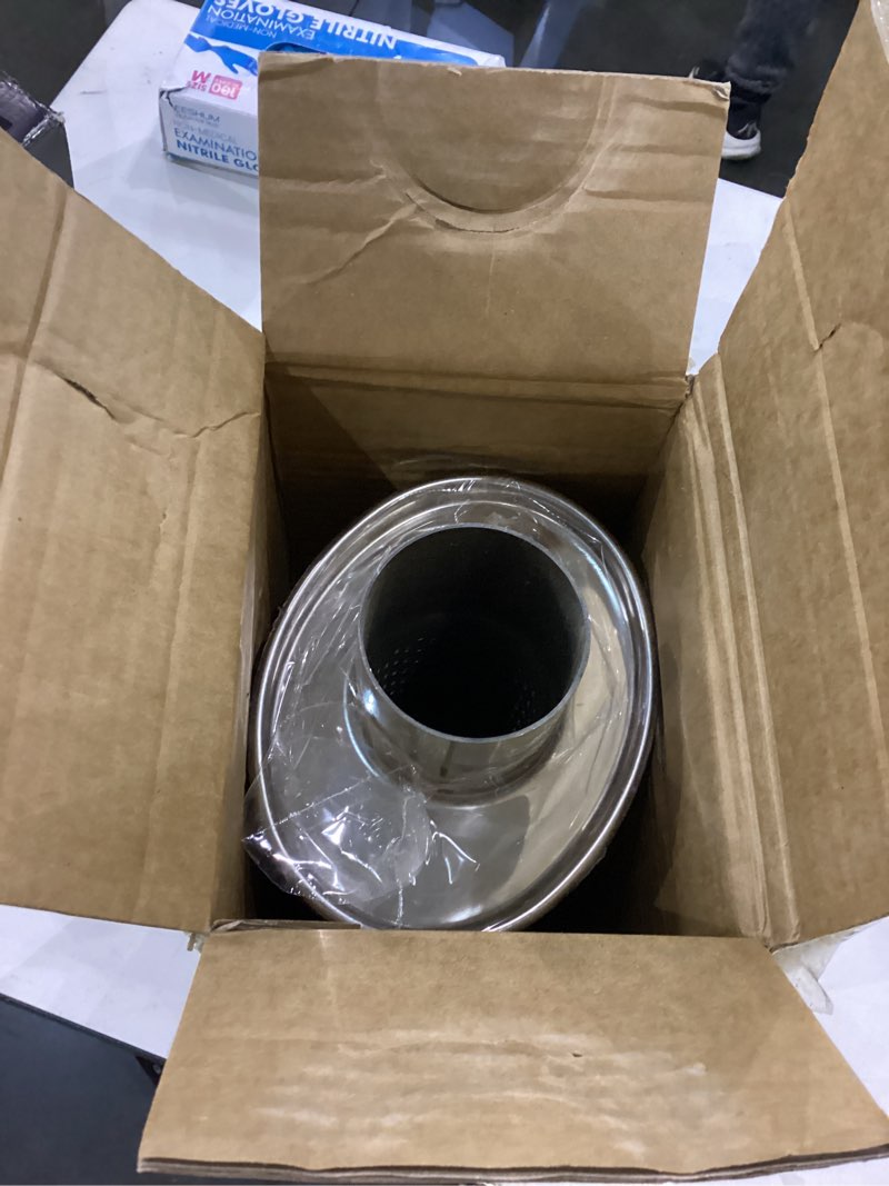 Condition photo showing New/Like New for 2.5'' Inch Ultra Quiet Resonator,2.5" Inlet 2.5" Outlet Exhaust Resonator,13.8" Overall Length Performance Muffler Resonator T304 Stainless Steel Universal Fitment 2.5 Inch