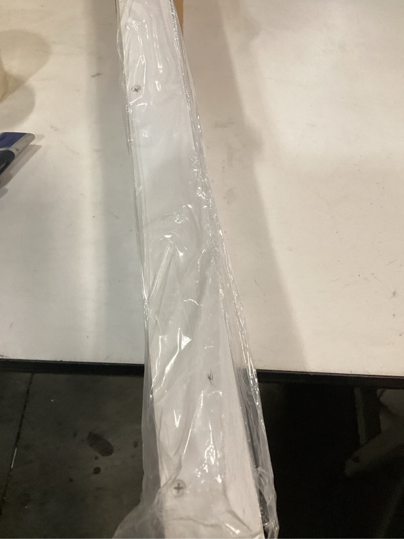 Condition photo showing As Is for Love-KANKEI Floating Shelves Wall Mounted Set of 2, 24 Inch Wood Storage Wall Shelves for Bedroom Living Room Bathroom Kitchen Office and More White White 24 inch