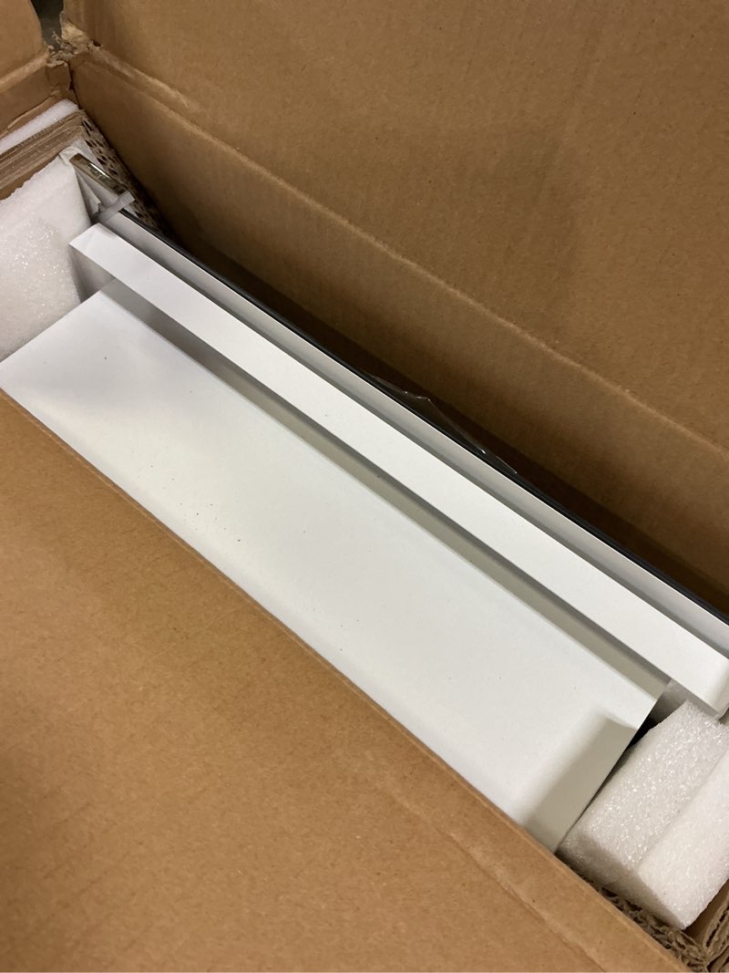 Condition photo showing Good Condition for Bathroom Medicine Cabinet with Beveled Edge Mirrored Door 16 x 36 inch, Recessed or Surface Mount, with Adjustable Glass Shelves Matt White 16x36 inch Beveled Edge Mirror