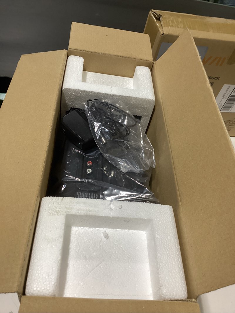 Condition photo showing New/Like New for vinyl record player 3-speed bluetooth suitcase portable belt-driven record player with built-in speakers rca line out aux in headphone jack vintage turntable black