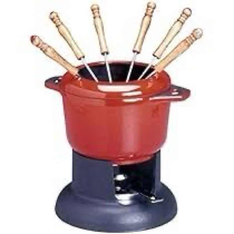 Invicta STD1003 Fondue Set Bourguignonne Cast Iron Ruby 14 cm