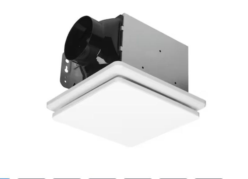 utilitech utilitech 1.0-sone 80-cfm white decorative lighted bathroom fan
