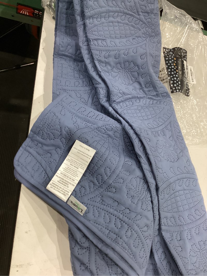 Condition photo showing As Is for love's cabin quilts for full bed blue bedspreads bedding set - summer lightweight