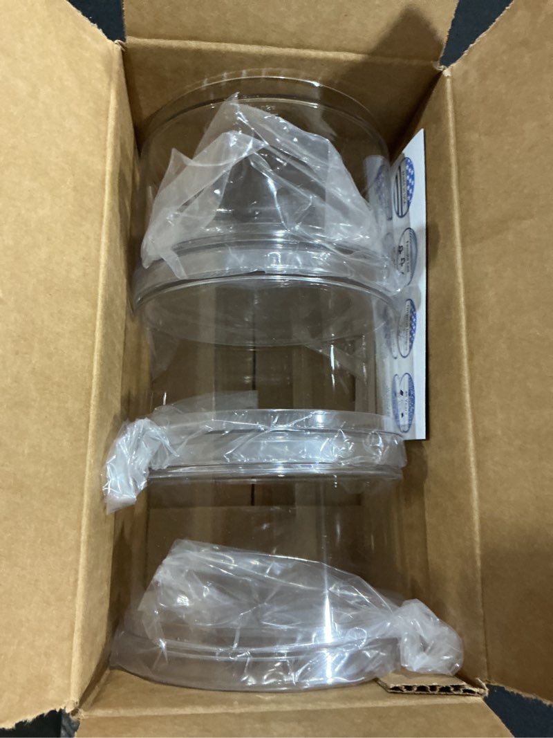 STORi Bella Stackable Clear Plastic Container (Set of 3) Round Vanity Storage Organizers with Lids f