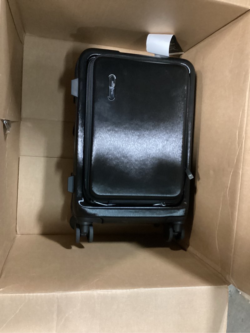 Condition photo showing As Is for travelarim 20 inch carry on luggage 22x14x9 airline approved, carry on suitcase with wheels, hard-shell carry-on luggage, durable luggage carry-on, black small suitcase with cosmetic case carry-on 20 inch black