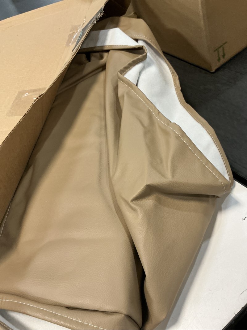 Condition photo showing As Is for vctops waterproof thick pu leather sofa covers for sectional sofa luxury couch cover for dogs loveseat covers futon cover l shaped cover wipeable couch protector (beige,71"x91") 71x91 inch beige