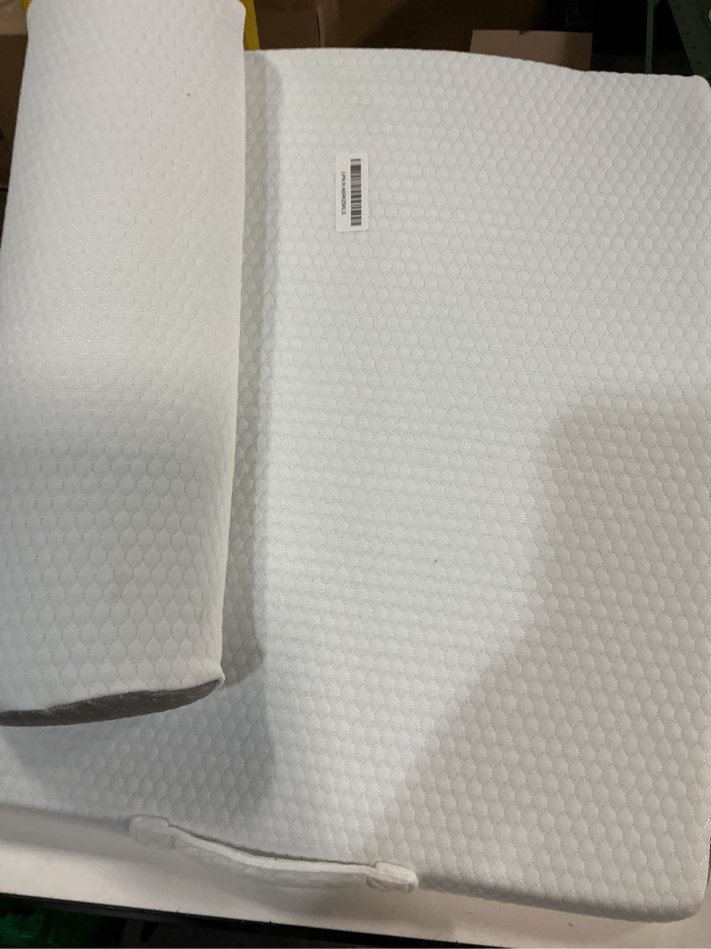 Condition photo showing Good Condition for Bedluxe Wedge Pillow Headboard, 3PCS Orthopedic Bed Wedge Pillows Set for After Surgery, Adjustable Pillow Wedge for Acid Reflux&Back Pain Relief, Sleeping, Back Pillow for Bed Sitting Up, White/Grey White/Grey Adjustable 9&12 Inch + 1 Head Pillow