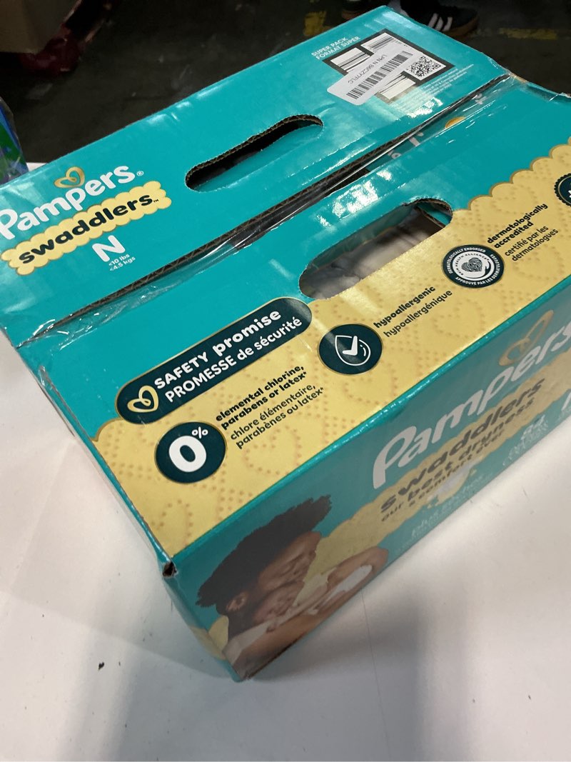 Condition photo showing New/Like New for pampers swaddlers diapers newborn - size 0, 84 count, ultra soft disposable baby diapers