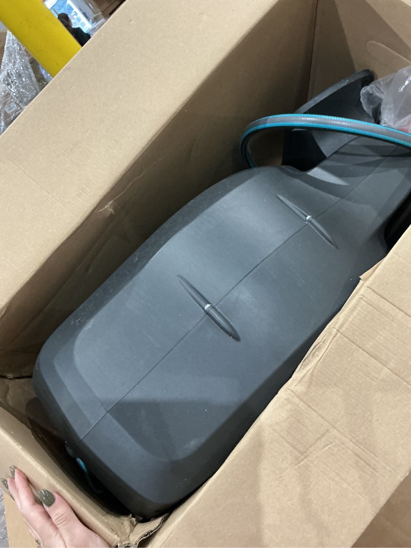 Condition photo showing As Is for gardena retractable garden hose reel - 115 feet - auto retract hose reel with 180° swivel wall mount - heavy duty - integrated spray nozzle - 18630 115 ft