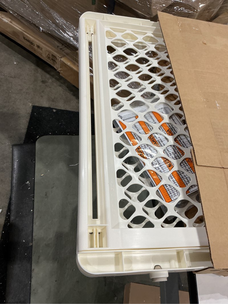 Condition photo showing Good Condition for toddleroo by north states - supergate ergo baby gate: plastic baby gate for stairs & doorways - adjustable indoor safety gate - made in usa - 26 to 42 inches wide - 26 inches tall - ivory