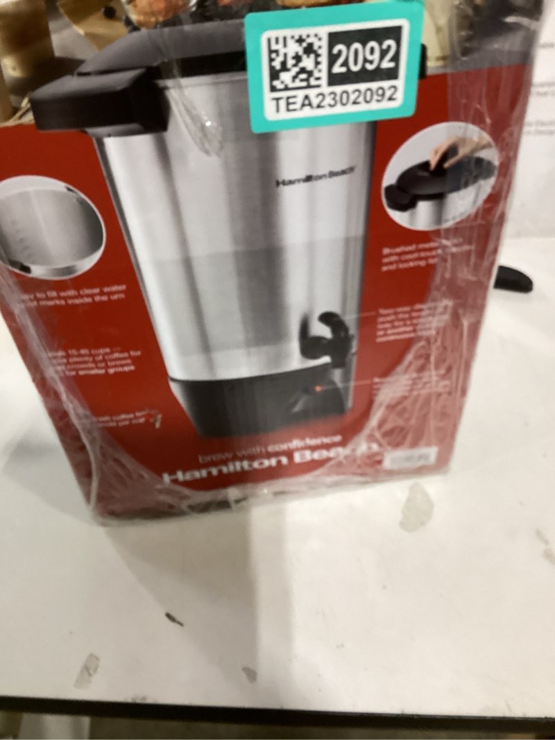 Condition photo showing Good Condition for Hamilton Beach 45 Cup Coffee Urn and Hot Beverage Dispenser, Silver