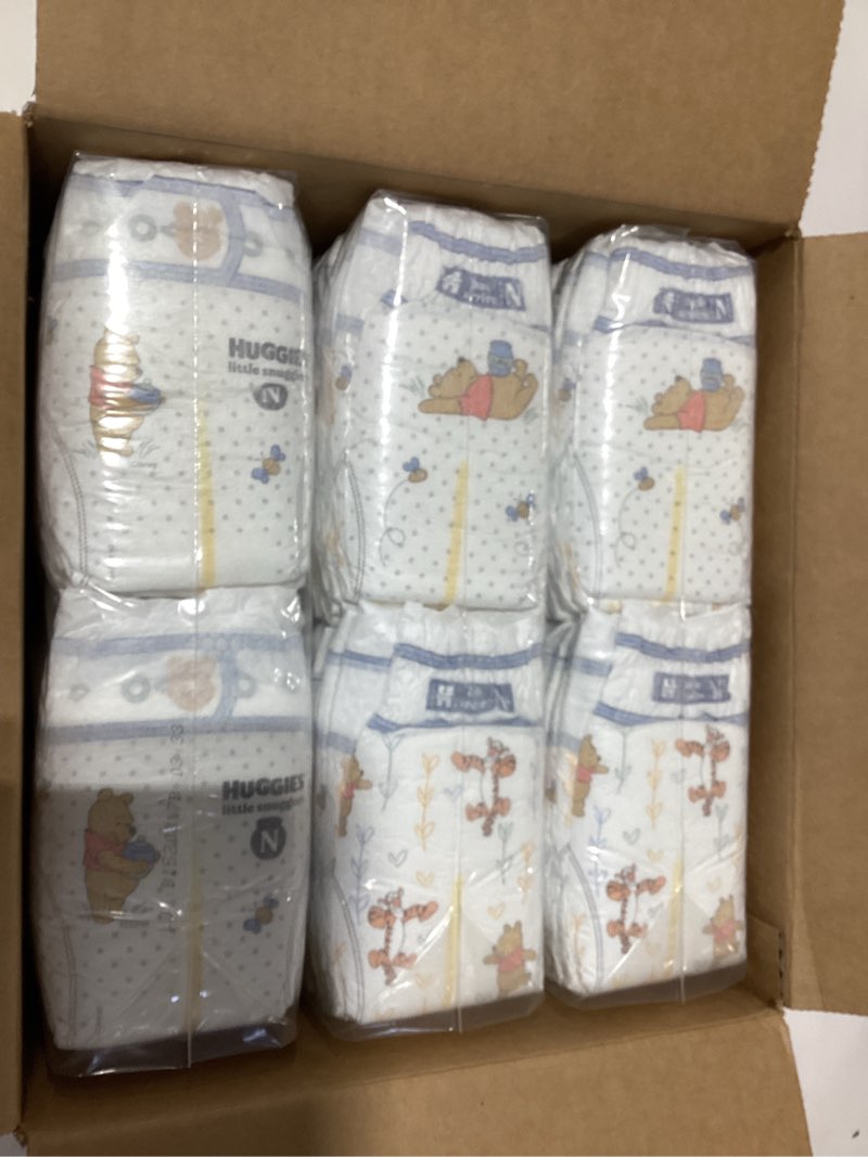 Condition photo showing New/Like New for Huggies Size Newborn Diapers, Little Snugglers Baby Diapers, Size Newborn (up to 10 lbs), 144 Count, Packaging May Vary Newborn 144