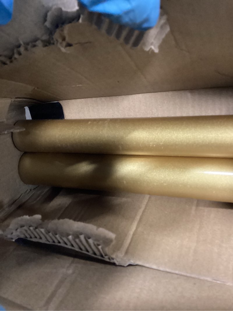 Condition photo showing As Is for Similar Double Curtain Rods for Windows, 1''Front and 5/8''Back Double Drapery Rods with Premium Aluminum Brackets and End Cap Finials, Adjustable Double Window Curtain Rod (Warm Gold, 36-72\") 36-72\" Warm Gold