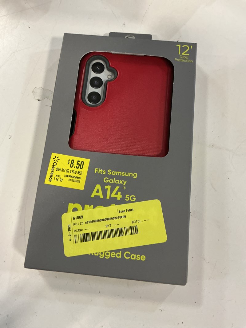 Condition photo showing New/Like New for onn. slim rugged phone case for samsung galaxy a14 5g - red/gray