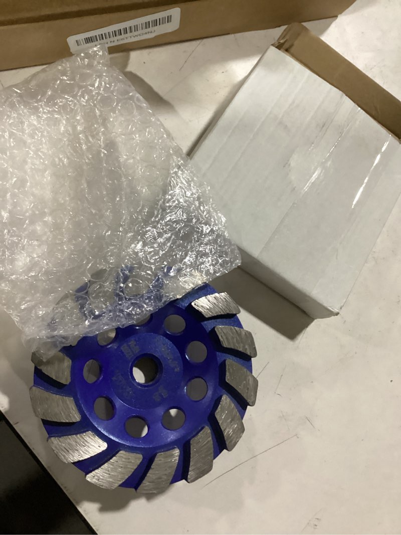Condition photo showing Good Condition for sali 4.5 inch concrete grinding wheels 14 turbo diamond segments 5/8-11 arbor diamond grinding wheel fit for paint, epoxy, mastic, coating removal segment turbo 1.0