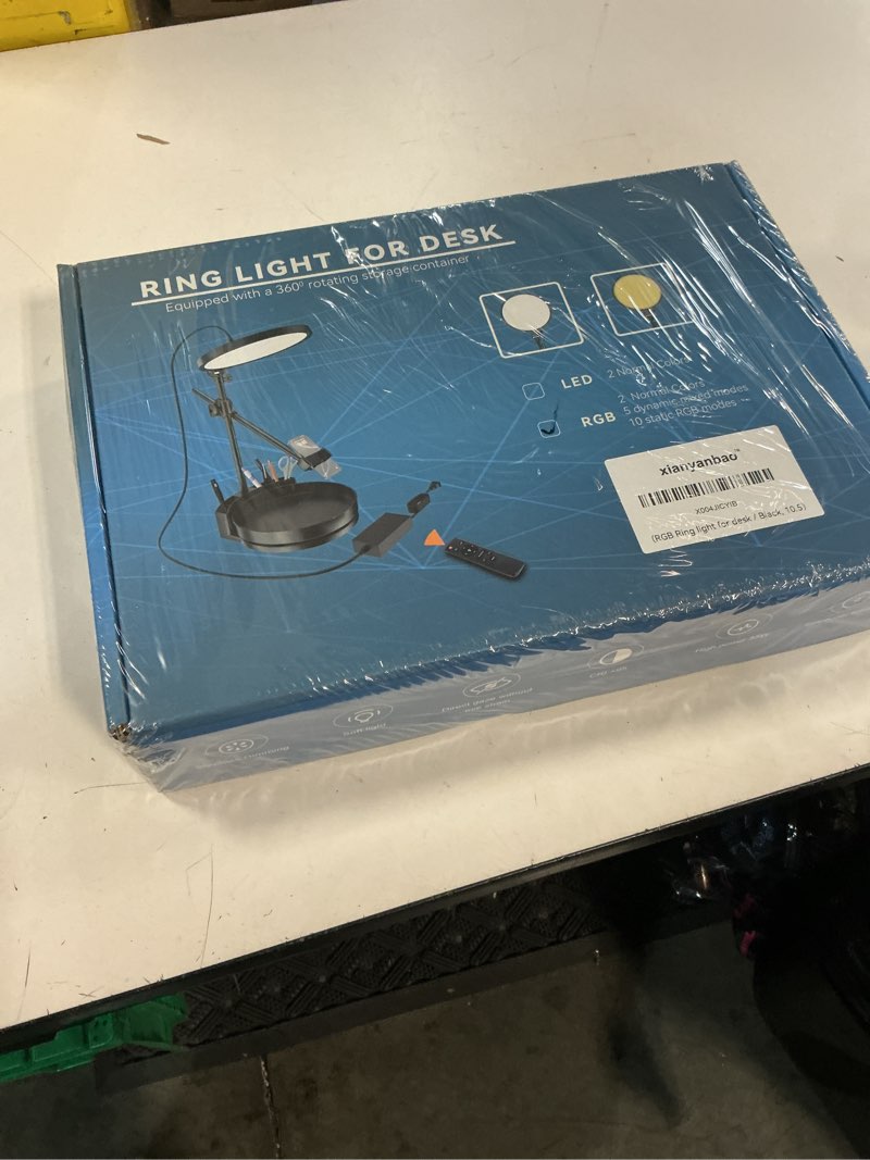 Condition photo showing New/Like New for selfie light kit for desk and laptop,55w dimmable full screen ring light,with rotating storage box,p