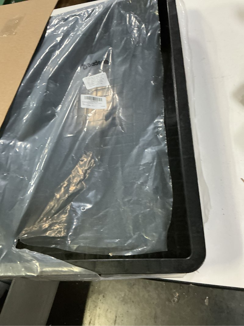 Condition photo showing As Is for baderke 24 x 15.5 inches oil drain pan for changing leak proof mini fridge drip tray plastic oil change pan for mini fridges air conditioners machinery under car(1 pc,black,3.74 inch) 3.74 inch black 1
