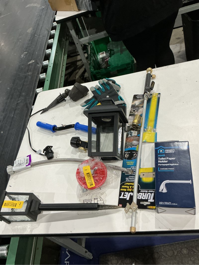 Condition photo showing As Is for assorted home improvement lot (small tools, screw, home accessories, etc.)