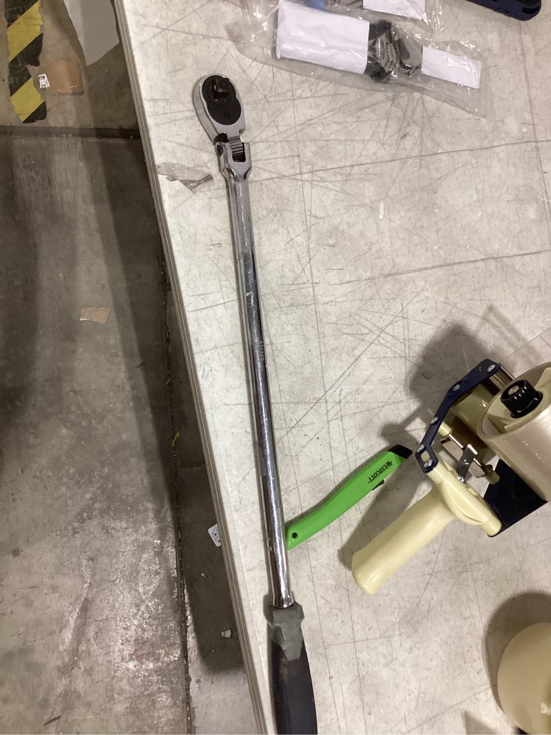 Condition photo showing As Is for Neiko 03034A 3/8” Drive Extra Long Ratchet | 18” Length | 72 Tooth Gear | Cr-Mo Head | CR-V Steel