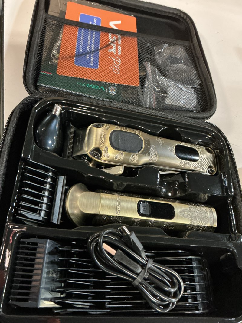 Condition photo showing Good Condition for Hair Clippers for Men Professional, Cordless Hair Clippers for Hair Cutting, Mens Clippers and Trimmers Set, Electric Hair Trimmer for Men with Package Case Gloden