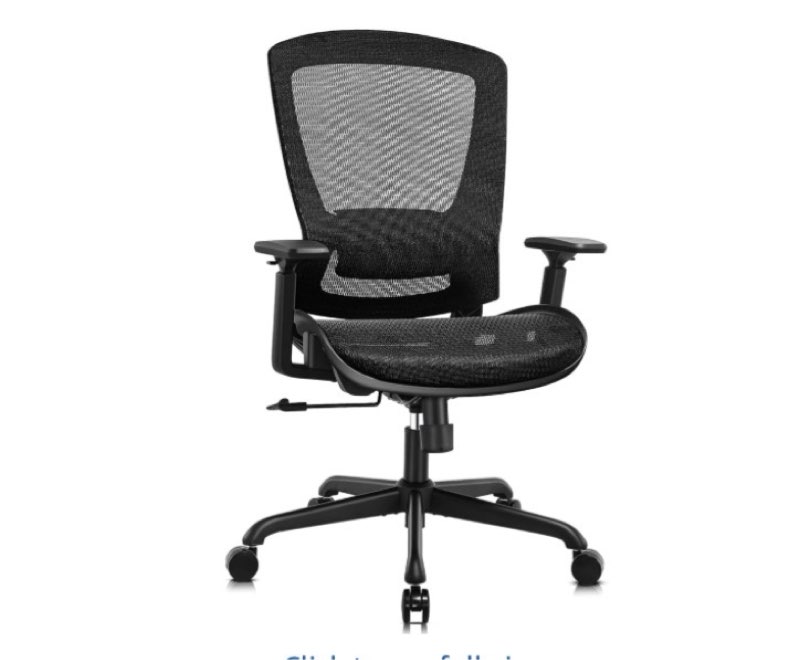 ELABEST Mesh Office Chair,Ergonomic Computer Desk Chair,Sturdy Task Chair- Adjustable Lumbar Support & Armrests,Tilt Function,Comfort Wide Seat,Swivel Home Office Chair (Black)