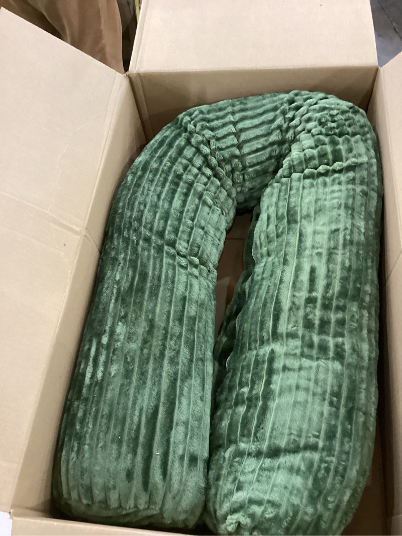 Condition photo showing Good Condition for Headboard Wedge Pillow + A Long Neck Roll Pillow Body Pillow?Large Headboard Pillow with Removable Cover (Green, King?76x8x20 inches) Green King?76x8x20 inches