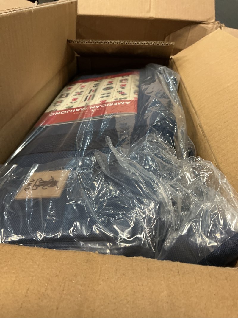 Condition photo showing New/Like New for Yellow Mountain Imports American Mahjong Game Set, Sapphire with Blue Soft Case - All-in-One Racks with Pushers, Wright Patterson Scoring Coins, Dice, & Wind Indicator