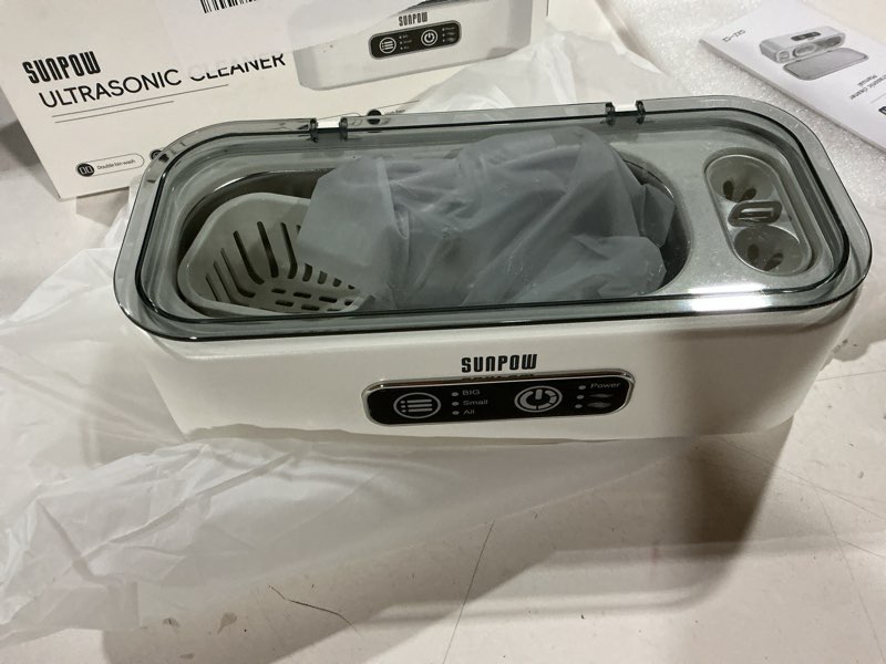 Condition photo showing Good Condition for sunpow ultrasonic jewelry cleaner machine– dual chambers for contact lenses & jewelry, 45khz sonic cleaner for silver & gold, rings, earrings, glasses, watches, necklaces – quiet 45db, deep cleaning