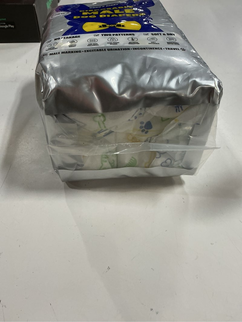 Condition photo showing New/Like New for Dono Dog Diapers Male, Disposable Male Dog Wraps 60ct, Ultra Absorbent Doggie Diapers, Rapid-Dry Leak-Proof Puppy Diapers, Wetness Indicator Excitable Urination Incontinence, Small Small 60.0