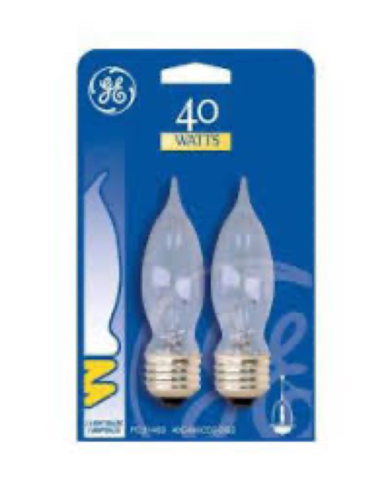 ge 40 watt fan chandelier bulb, 2 ct (6pks)