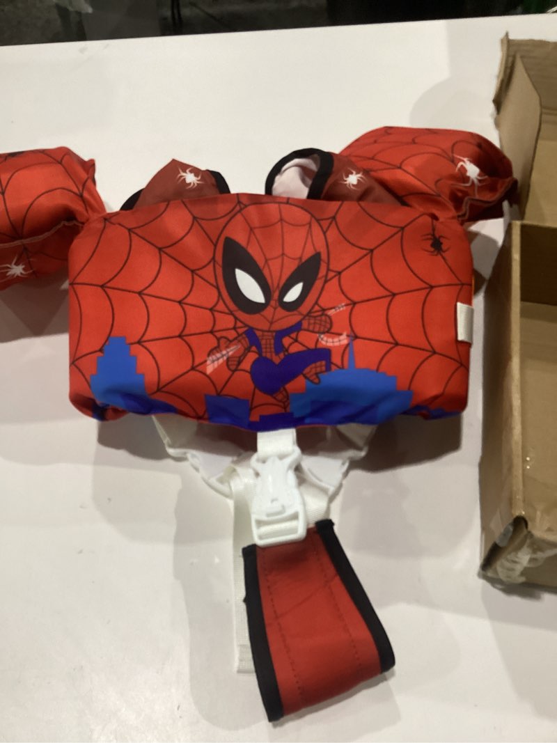 Condition photo showing New/Like New for toddler swim vest with arm floaties adjustable crotch straps 22-66lbs kids pool float sea beach swimming training aids for 2-6y boys and girls red