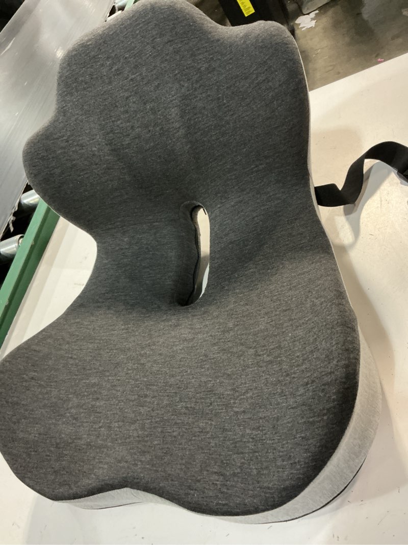 Condition photo showing Good Condition for car seat cushion, truck driver seat cushion l-shaped lumbar support pillow, memory foam seat cushion ergonomic back support, comfort & support for long sitting, alleviate back pain