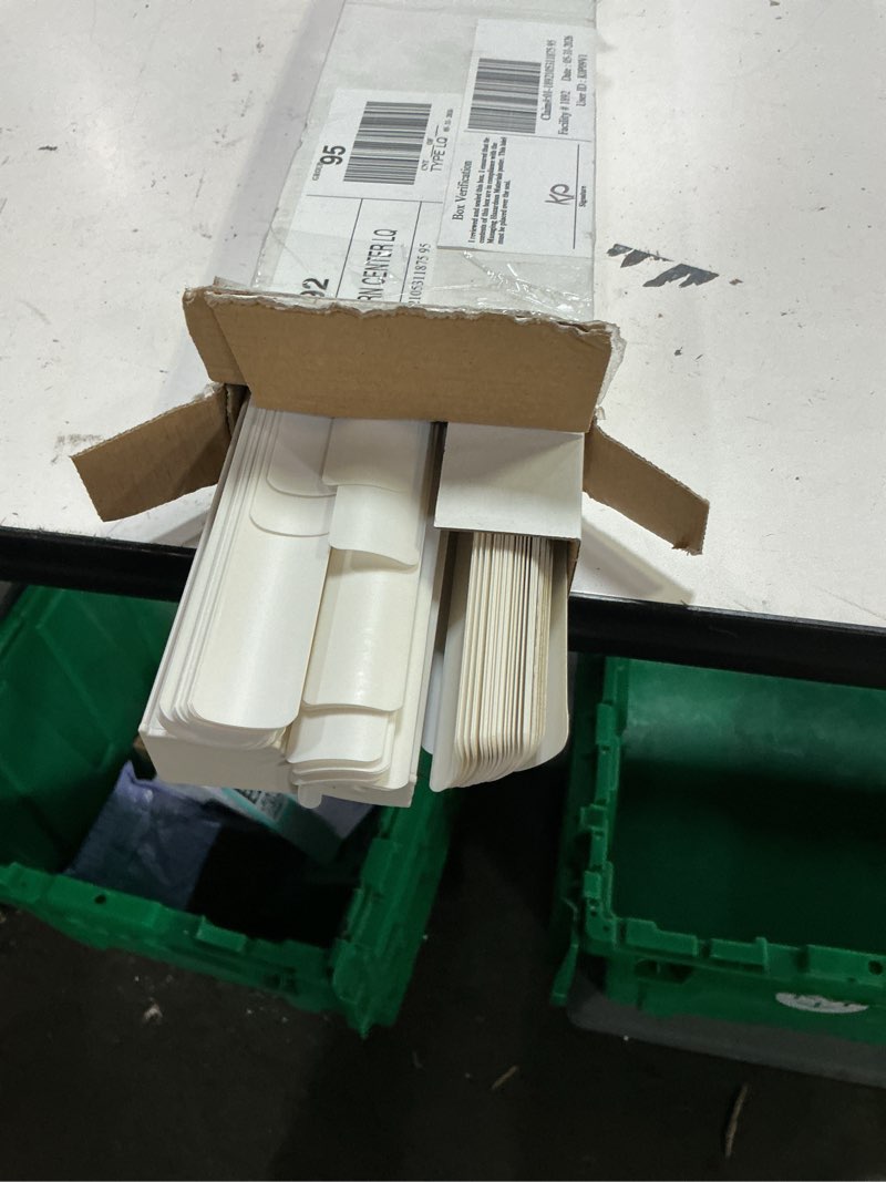Condition photo showing As Is for mainstays 1  cordless vinyl light filtering blinds  1-piece  white  47  w x 64  l