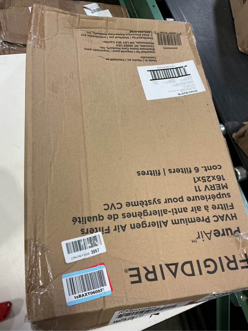 Condition photo showing New/Like New for frigidaire pureair® 16x25x1 merv 11 prem allergen electrostatic pleated air conditioner hvac ac furnace filters - 6 pack (exact dimensions 15.81 x 24.81 x 0.81) 16 x 25 x 1 merv 11 6 pack