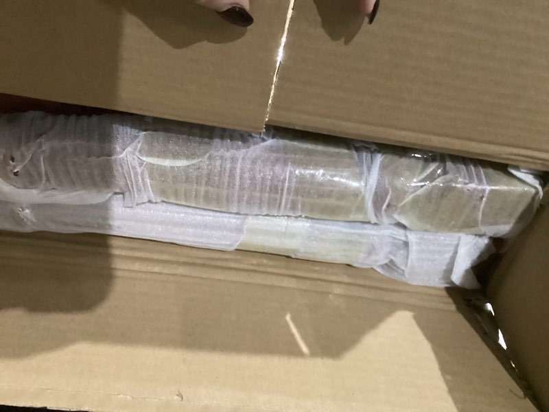 Condition photo showing Good Condition for Vanity Bench Stool with Microfiber Leather Cushion, Vanity Chair Ottoman Dressing Stool with Solid Wood Legs for Bedroom, Makeup Room, Dressing Room, Easy Assembly (Brown) Red Brown