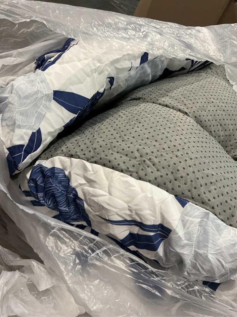 Condition photo showing As Is for Outdoor Chaise Lounge Chair Cushion 75.1 x 22.8 x 4.7 Inches 100% Waterproof Replacement Cotton Patio Pool Lounge Chair Cushion for Outdoor Furniture with Ties, Blue Enchantress 1 Pack 4#