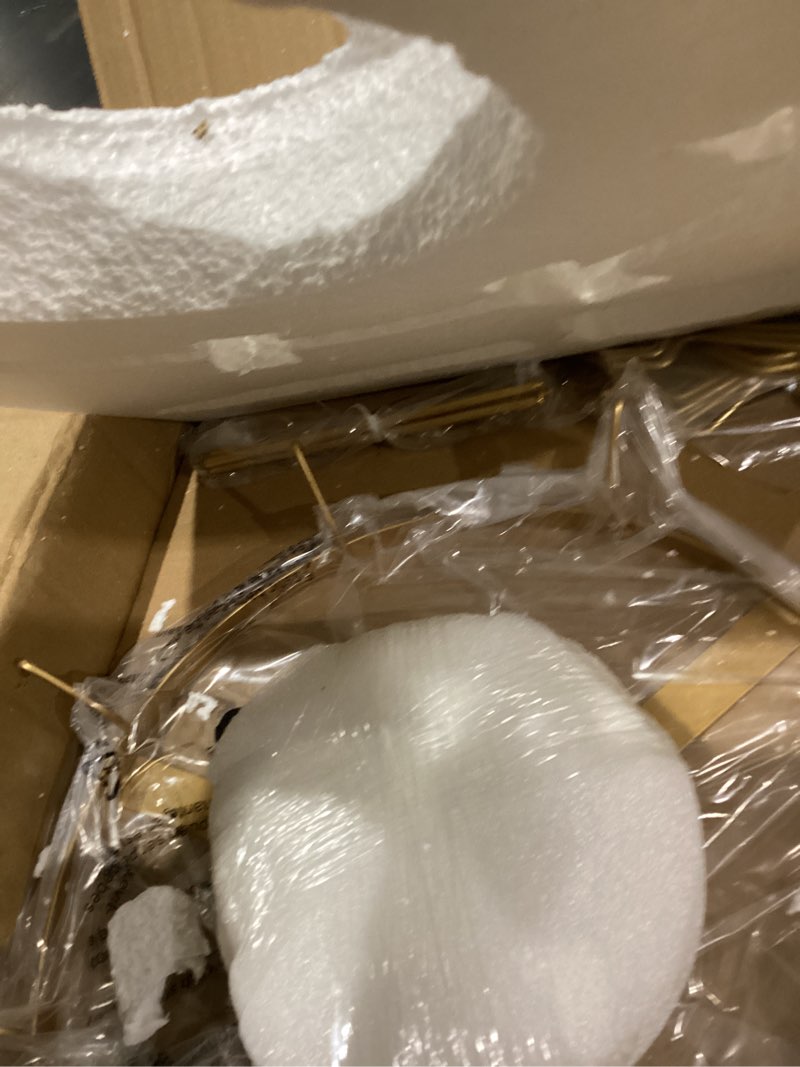 Condition photo showing As Is for 18” Floral Chandelier Classic Gold Flower Glass Pendant Light for Living Dining Room Kitchen Bedroom, UL Listed