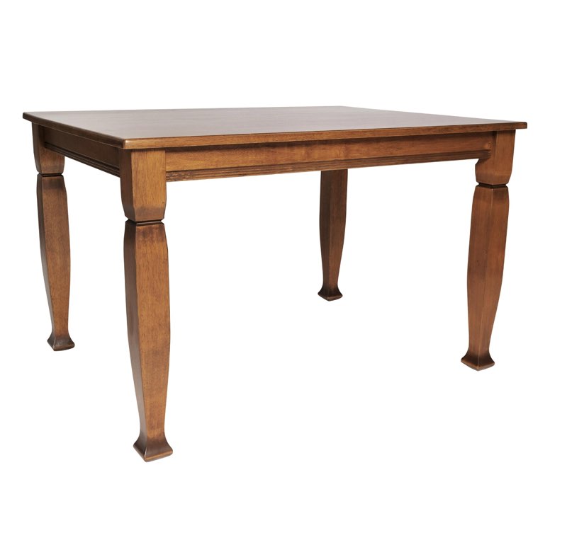 flash furniture grace solid dining turned wooden legs, commercial grade heavy duty rectangle wood table for 4, 47", walnut matte