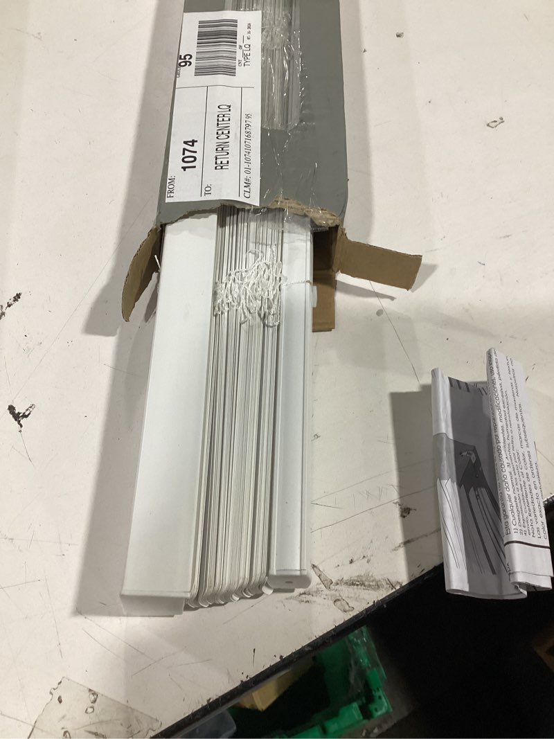 Condition photo showing Good Condition for mainstays 1" cordless vinyl room darkening blinds, white, 31"w x 72"l