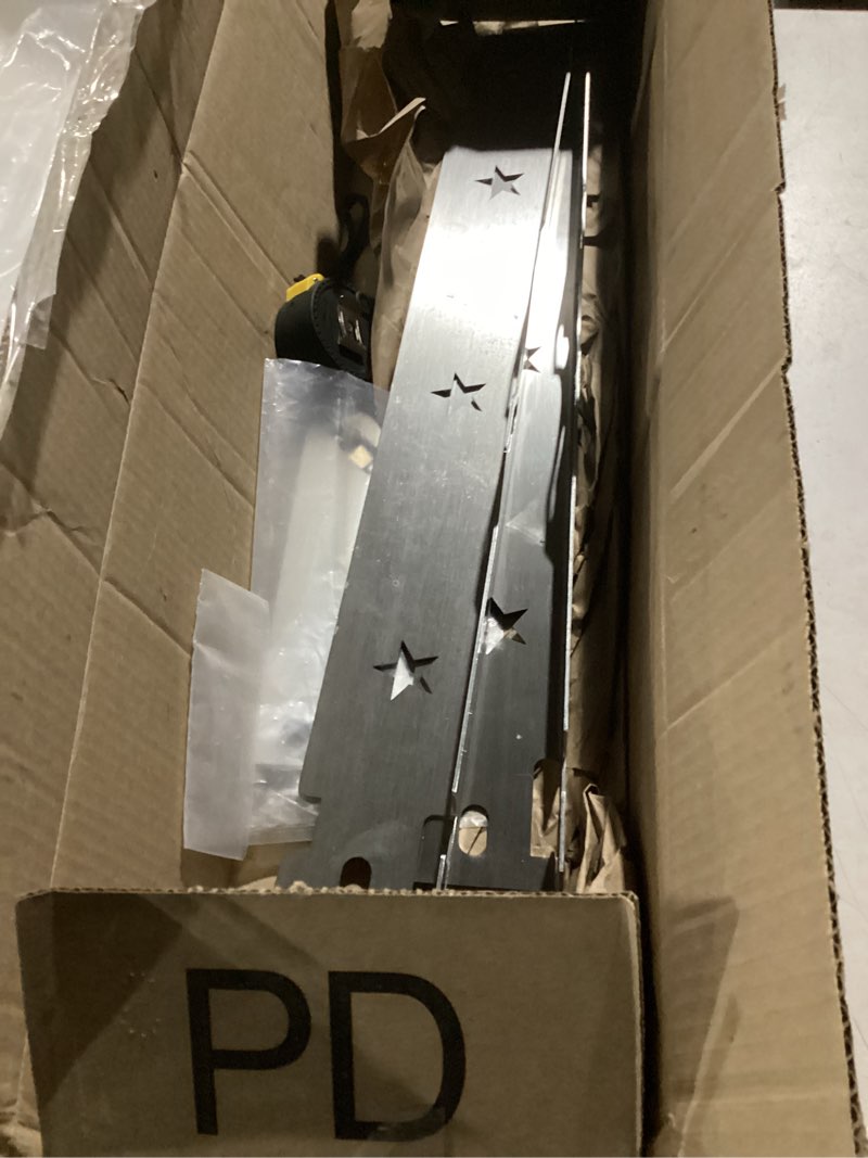 Condition photo showing As Is for Heavy Duty Toe Alignment Tool Plates with Tape Measures, Upgrade Stainless Steel Wheel Alignment Tool Plate with Hanging Holes for Easy Wall-Mounted Storage, Silver